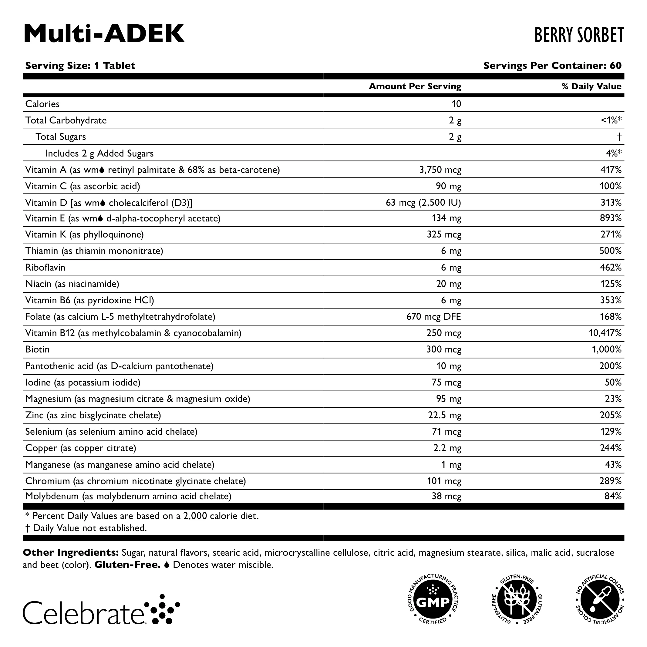 Multi-ADEK Vitamin ohne Eisen, Kautabletten, Berry Sorbet - Image 2