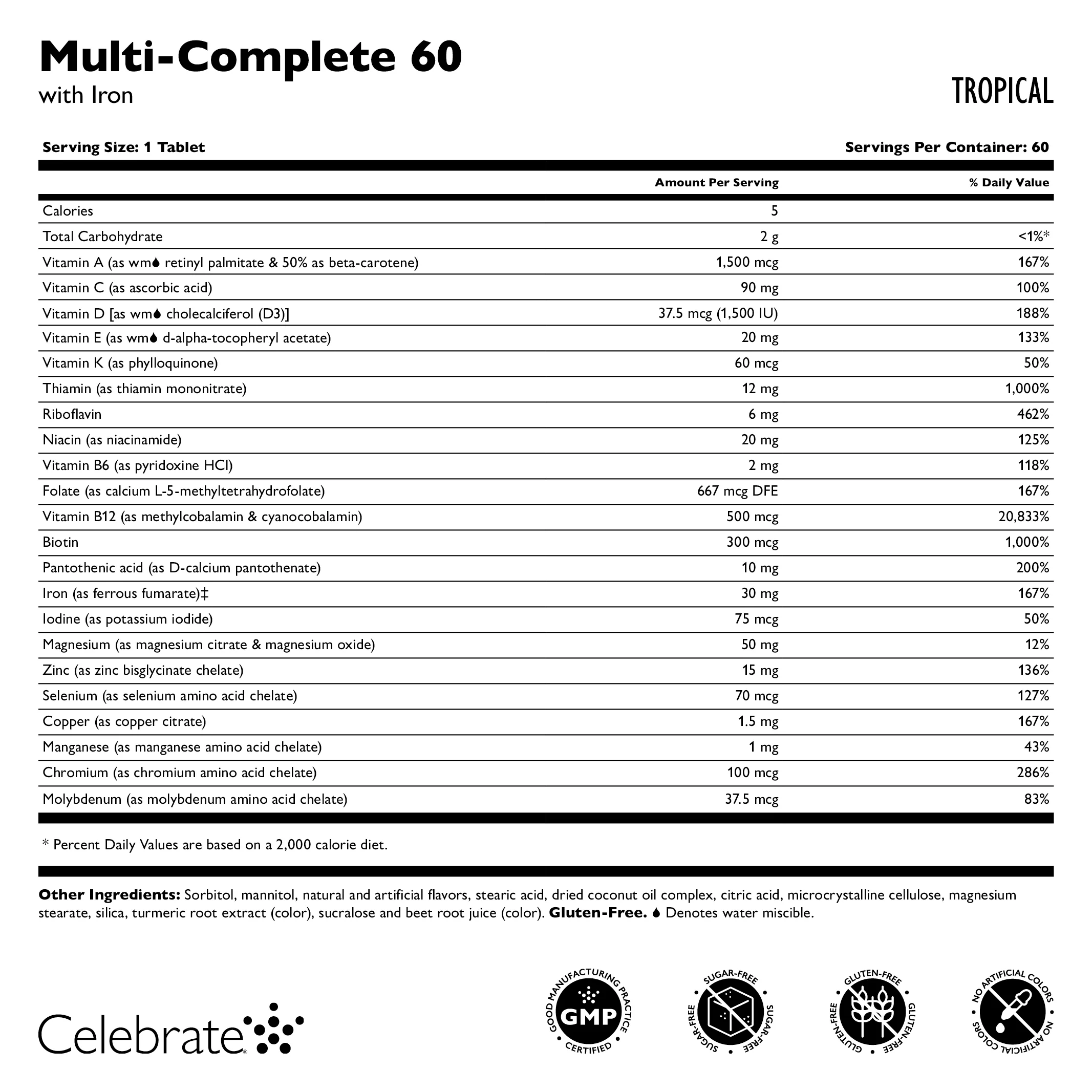 Multi-Complete 60 Bariatrisches Multivitamin mit Eisen, Kautabletten, Tropical - Image 2