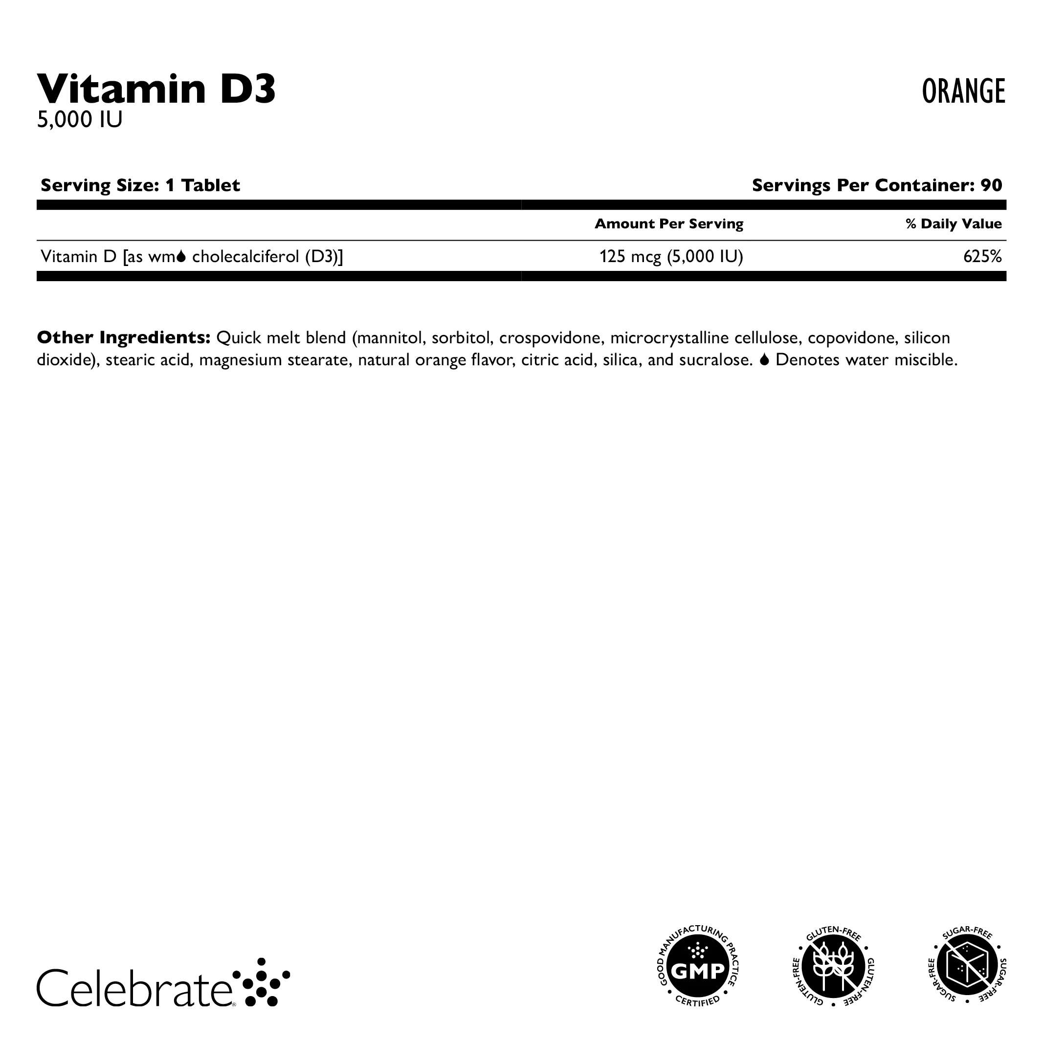Vitamin D3 125mcg (5.000 IE), Schmelztabletten, Orange - Image 2