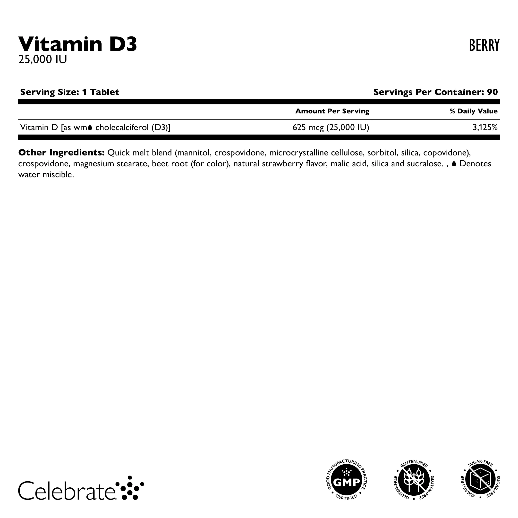Vitamin D3 625mcg (25.000 IE), Schmelztabletten, Berry - Image 2